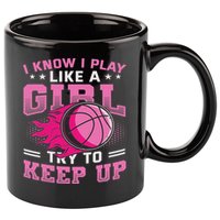 Play Like A Girl Basketball 11oz C Handle Ceramic Mug