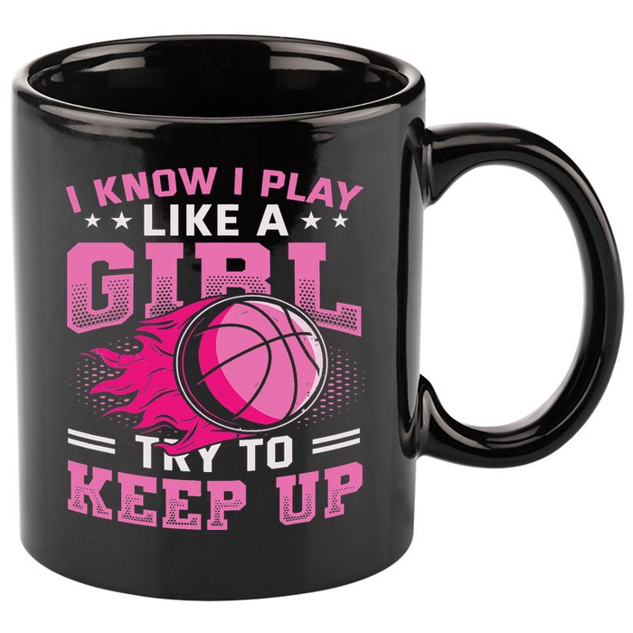 Play Like A Girl Basketball 11oz C Handle Ceramic Mug