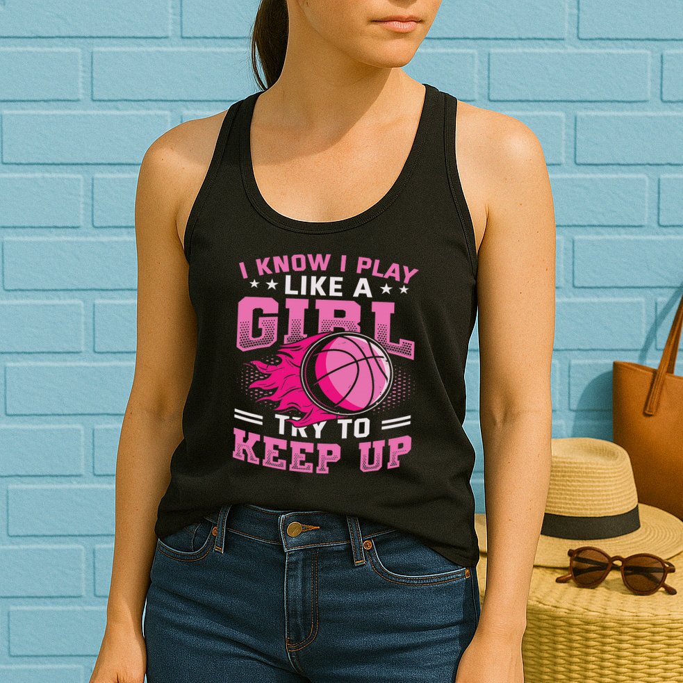 Play Like A Girl Basketball Womens Tank Top