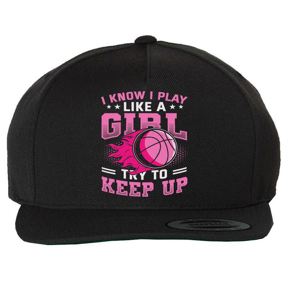 Play Like A Girl Basketball Wool Snapback Cap