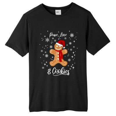 Peace Love And Cookies Santa Gingerbread Cookie Lover Great Gift Tall Fusion ChromaSoft Performance T-Shirt