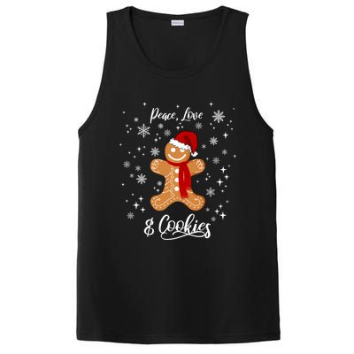 Peace Love And Cookies Santa Gingerbread Cookie Lover Great Gift PosiCharge Competitor Tank