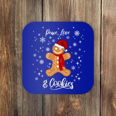 Peace Love And Cookies Santa Gingerbread Cookie Lover Great Gift Coaster