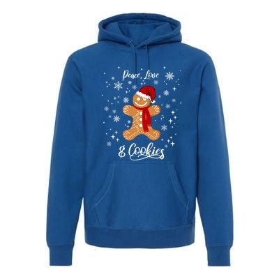 Peace Love And Cookies Santa Gingerbread Cookie Lover Great Gift Premium Hoodie