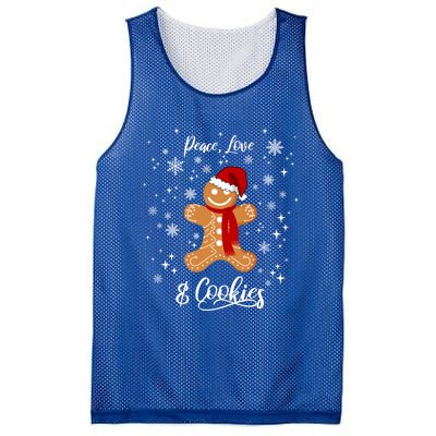 Peace Love And Cookies Santa Gingerbread Cookie Lover Great Gift Mesh Reversible Basketball Jersey Tank