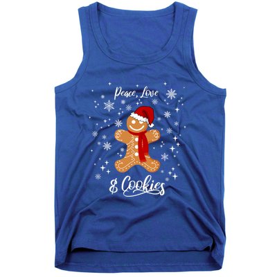 Peace Love And Cookies Santa Gingerbread Cookie Lover Great Gift Tank Top