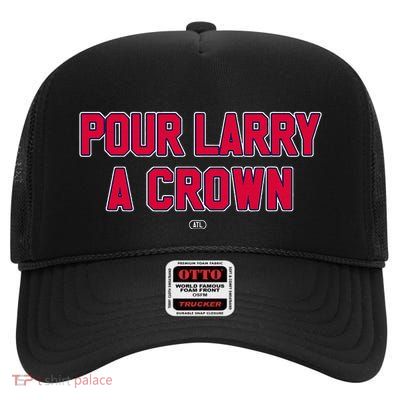 Pour Larry A Crown Funny Home Run Celebration High Crown Mesh Back Trucker Hat