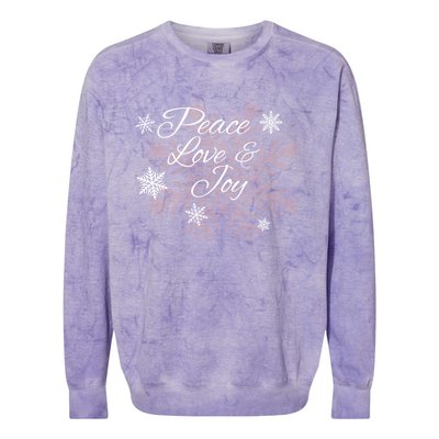 Peace Love And Joy Great Giftholiday Season Snowflake Themed Xgreat Giftmas Gift Colorblast Crewneck Sweatshirt