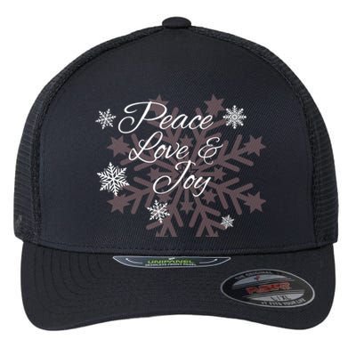 Peace Love And Joy Great Giftholiday Season Snowflake Themed Xgreat Giftmas Gift Flexfit Unipanel Trucker Cap