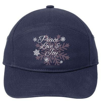 Peace Love And Joy Great Giftholiday Season Snowflake Themed Xgreat Giftmas Gift 7-Panel Snapback Hat