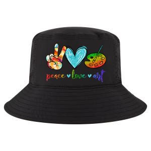 Peace Love Art Painting Palette Cute Art Teacher Gifts Cool Comfort Performance Bucket Hat