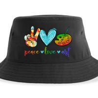 Peace Love Art Painting Palette Cute Art Teacher Gifts Sustainable Bucket Hat