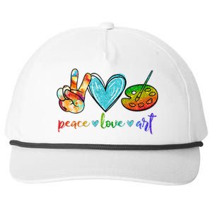 Peace Love Art Painting Palette Cute Art Teacher Gifts Snapback Five-Panel Rope Hat