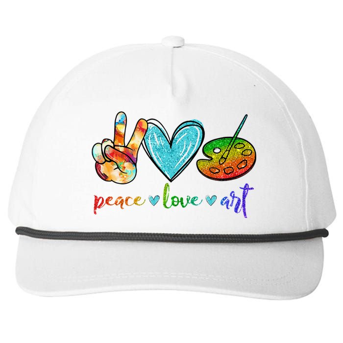 Peace Love Art Painting Palette Cute Art Teacher Gifts Snapback Five-Panel Rope Hat