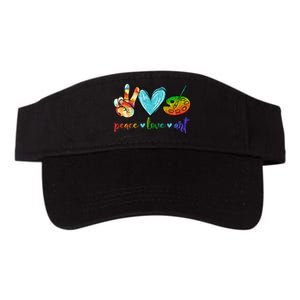 Peace Love Art Painting Palette Cute Art Teacher Gifts Valucap Bio-Washed Visor