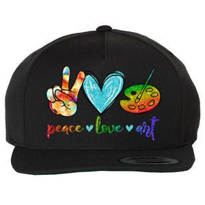 Peace Love Art Painting Palette Cute Art Teacher Gifts Wool Snapback Cap