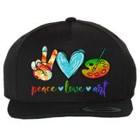 Peace Love Art Painting Palette Cute Art Teacher Gifts Wool Snapback Cap