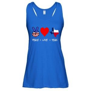 Peace Love And Texas With American Flag Fourth Of July Texas Ladies Essential Flowy Tank