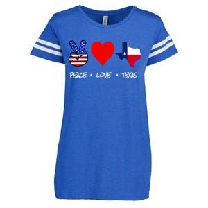 Peace Love And Texas With American Flag Fourth Of July Texas Enza Ladies Jersey Football T-Shirt