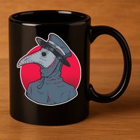 Plague Doctor Mask 11oz C Handle Ceramic Mug