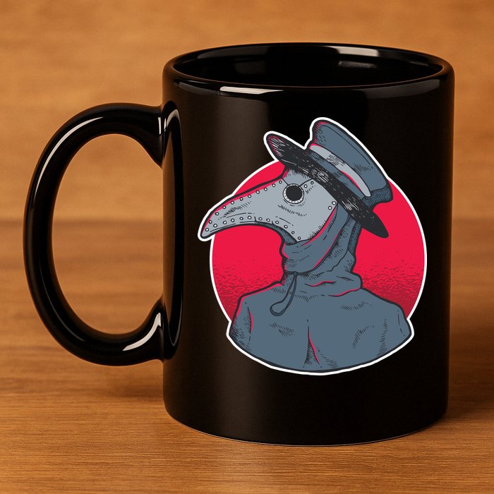 Plague Doctor Mask 11oz C Handle Ceramic Mug