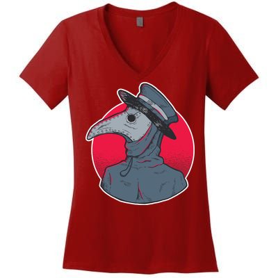 Plague Doctor Mask Women's V-Neck T-Shirt