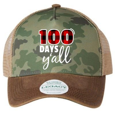 Plaid 100 Days Y'all Funny 100th Day Of School Legacy Tie Dye Trucker Hat