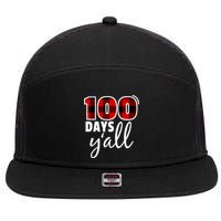 Plaid 100 Days Y'all Funny 100th Day Of School 7 Panel Mesh Trucker Snapback Hat