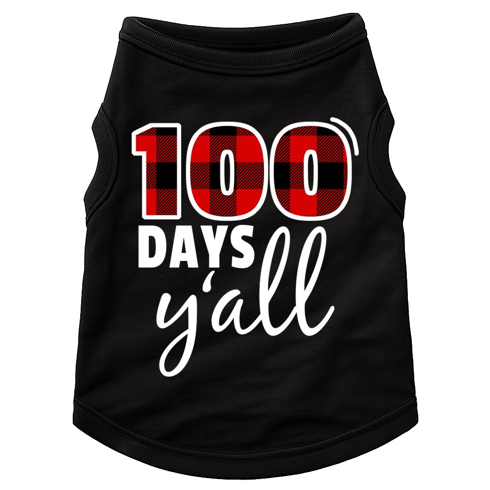 Plaid 100 Days Y'all Funny 100th Day Of School Doggie Tank