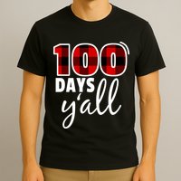 Plaid 100 Days Y'all Funny 100th Day Of School T-Shirt