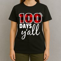 Plaid 100 Days Y'all Funny 100th Day Of School T-Shirt