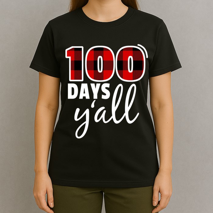 Plaid 100 Days Y'all Funny 100th Day Of School T-Shirt