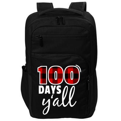 Plaid 100 Days Y'all Funny 100th Day Of School Impact Tech Backpack