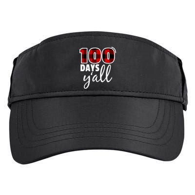 Plaid 100 Days Y'all Funny 100th Day Of School Adult Drive Performance Visor