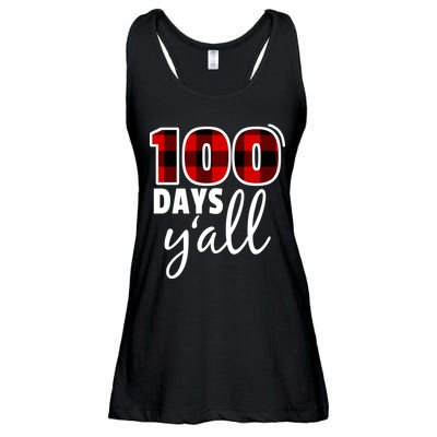Plaid 100 Days Y'all Funny 100th Day Of School Ladies Essential Flowy Tank