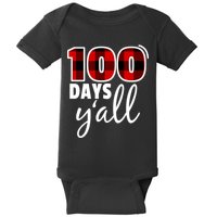 Plaid 100 Days Y'all Funny 100th Day Of School Baby Bodysuit