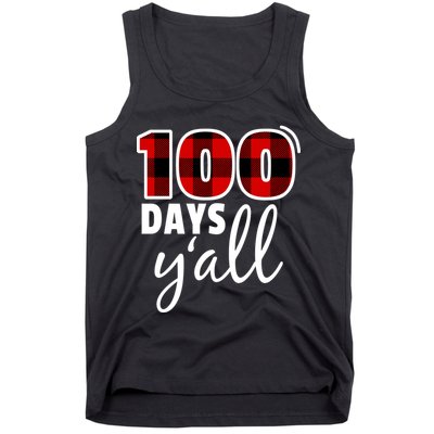 Plaid 100 Days Y'all Funny 100th Day Of School Tank Top