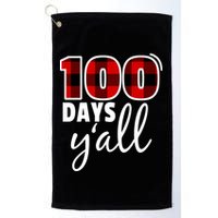 Plaid 100 Days Y'all Funny 100th Day Of School Golf Towel