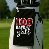 Plaid 100 Days Y'all Funny 100th Day Of School Golf Towel