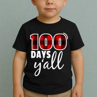 Plaid 100 Days Y'all Funny 100th Day Of School Toddler T-Shirt