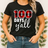 Plaid 100 Days Y'all Funny 100th Day Of School Womens T-Shirt