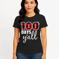 Plaid 100 Days Y'all Funny 100th Day Of School Womens T-Shirt