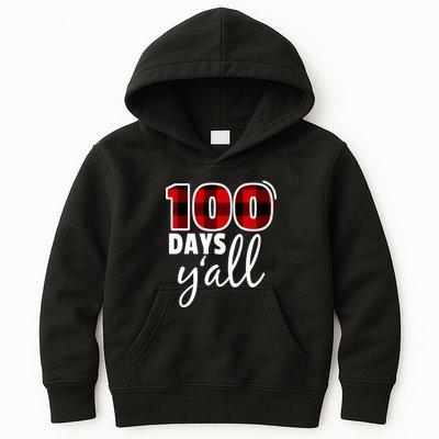Plaid 100 Days Y'all Funny 100th Day Of School Kids Hoodie