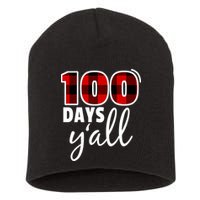 Plaid 100 Days Y'all Funny 100th Day Of School Short Acrylic Beanie