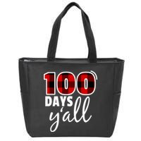 Plaid 100 Days Y'all Funny 100th Day Of School Zip Tote Bag