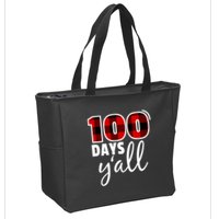 Plaid 100 Days Y'all Funny 100th Day Of School Zip Tote Bag