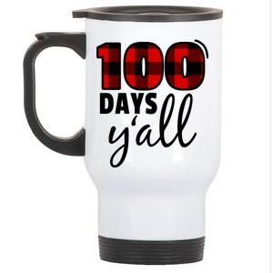 Plaid 100 Days Y'all Funny 100th Day Of School Stainless Steel Travel Mug