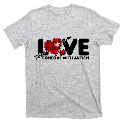 Plaid Love Someone With Autism T-Shirt