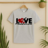 Plaid Love Someone With Autism T-Shirt