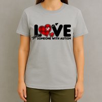 Plaid Love Someone With Autism T-Shirt